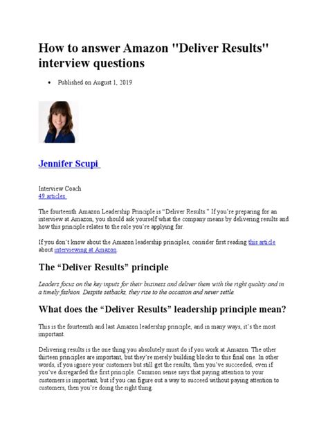 deliver results amazon|deliver results interview questions examples.